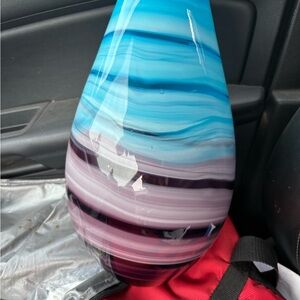 Blue and Purple Striped Vase